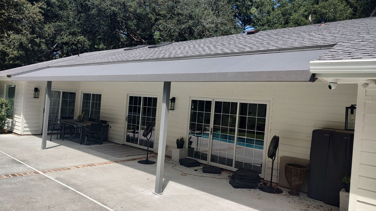 residential coastal canvas retractable awning