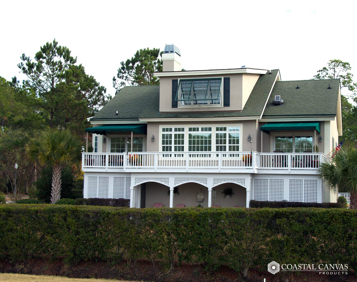 residential coastal canvas retractable awnings